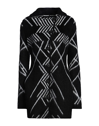 GIORGIO ARMANI Coat Black 38% Mohair wool, 38% Wool, 19% Polyamide, 5% Elastane