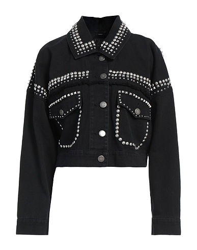 PINKO Denim jacket Black 100% Cotton, Copper, Aluminium