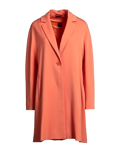 CINZIA ROCCA Full-length jacket Orange 99% Virgin Wool, 1% Elastane