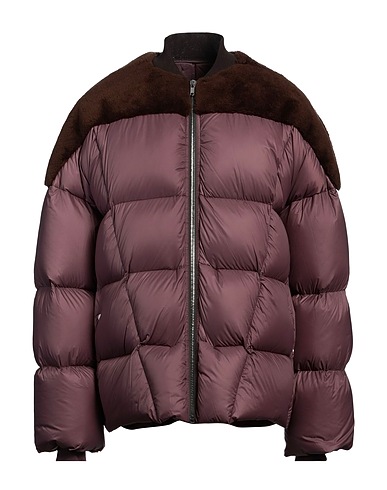 RICK OWENS Shell jacket Mauve 100% Polyamide, Lamb fur, Virgin Wool