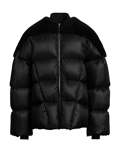 RICK OWENS Steppjacke Schwarz 100% Polyamid, Lammfell, Schurwolle