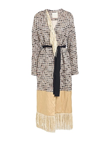 HANAMI D'OR Lange Jacke Schwarz 43% Baumwolle, 38% Polyester, 12% Acetat, 6% Andere Fasern, 1% Polyamid