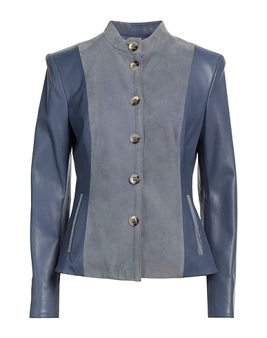 EMPORIO ARMANI Jacket Slate blue 100% Lambskin