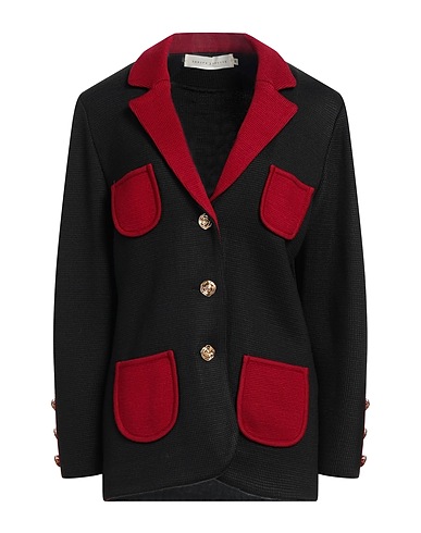 SANDRA MANSOUR Coat Black 70% Merino Wool, 30% Acrylic