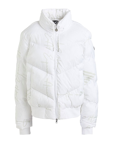 EA7 Shell jacket White 100% Polyester, Polyamide, Elastane