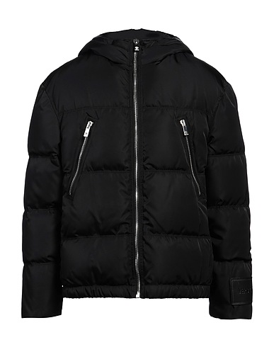 VERSACE Shell jacket Black 100% Polyamide, Lambskin