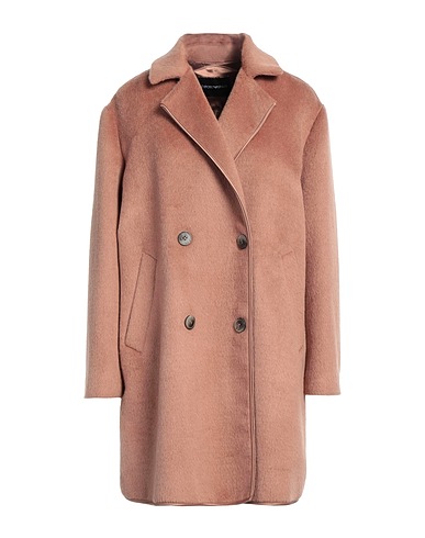 EMPORIO ARMANI Coat Light brown 62% Virgin Wool, 18% Polyester, 10% Viscose, 10% Alpaca wool