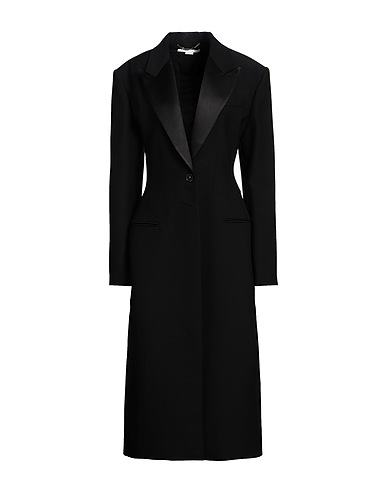 STELLA McCARTNEY Coat Black 100% Wool, Viscose, Silk