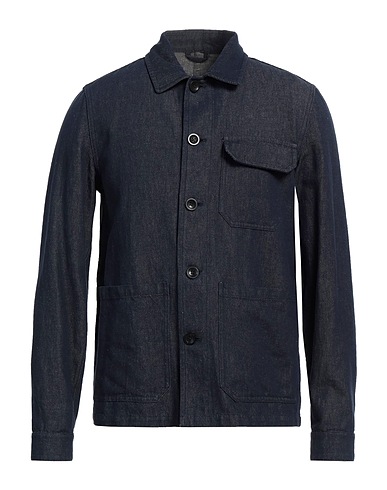MONTEDORO Denim jacket Blue 77% Cotton, 23% Linen