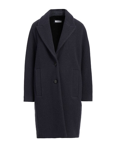 PESERICO Coat Navy blue 88% Virgin Wool, 11% Polyamide, 1% Metallic Polyester