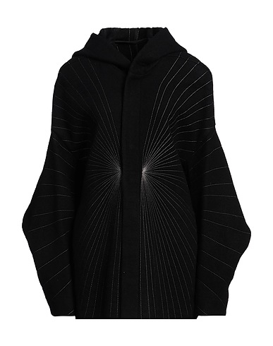 RICK OWENS Coat Black 100% Virgin Wool, Polyester