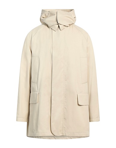 HEVÒ Full-length jacket Beige 100% Cotton