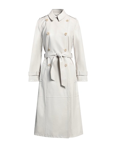 EMPORIO ARMANI Coat Light grey 100% Lambskin, Polyester