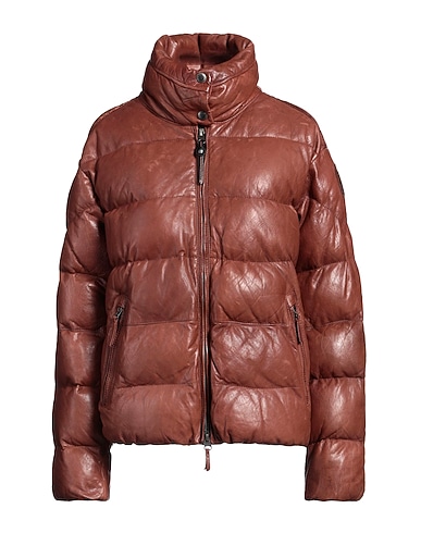 PARAJUMPERS Shell  jacket Brown 100% Lambskin