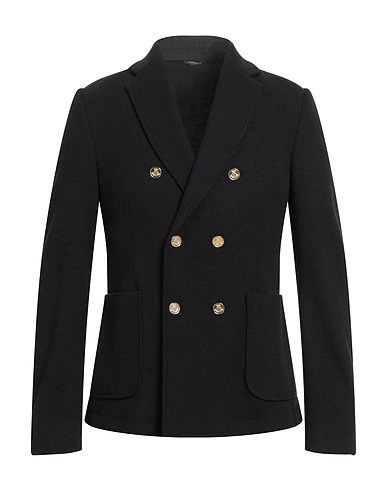 GREY DANIELE ALESSANDRINI Blazer Black 60% Polyester, 20% Acrylic, 20% Viscose