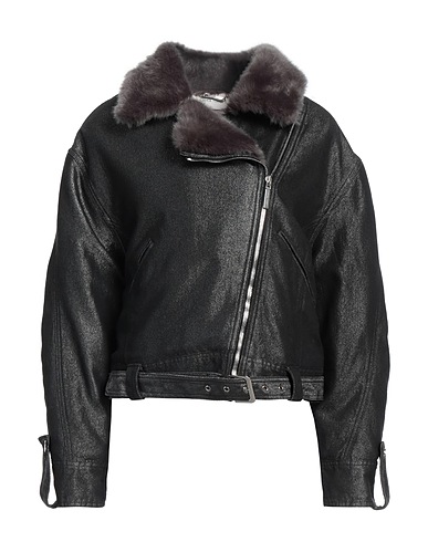 ALBERTA FERRETTI Denim jacket Black 62% Cotton, 25% Viscose, 13% Metallic fiber, Modacrylic, Polyester
