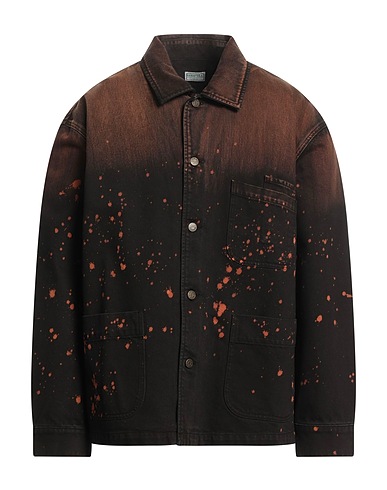 GUESS Denim jacket Brown 100% Cotton