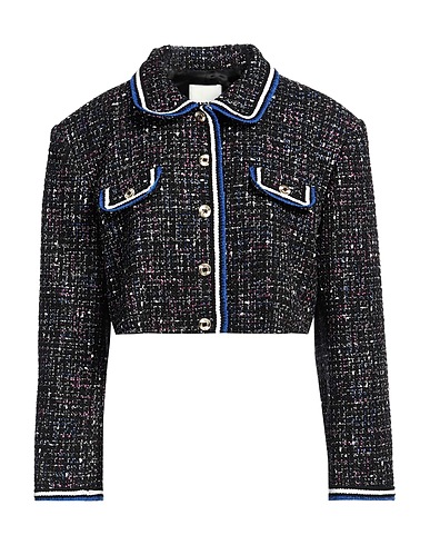SANDRO Jacket Black 68% Cotton, 22% Viscose, 6% Acrylic, 3% Polyamide, 1% Metallic fiber