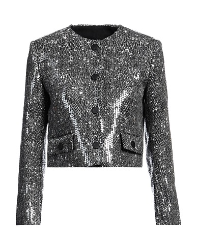 SANDRO Jacket Charcoal 64% Polyester, 34% Wool, 1% Acrylic, 1% Cotton