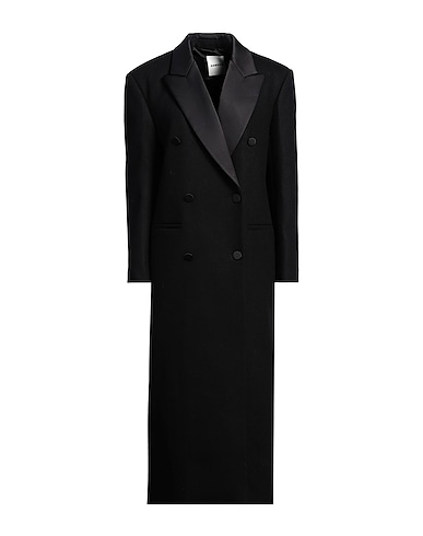 SANDRO Coat Black 67% Wool, 27% Polyamide, 4% Polyester, 2% Acrylic, Elastane