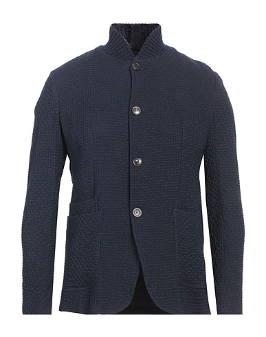 EMPORIO ARMANI Jacket Midnight blue 94% Virgin Wool, 5% Polyamide, 1% Elastane, Acrylic