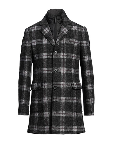 KARL LAGERFELD Coat Charcoal 38% Viscose, 30% Acrylic, 16% Polyester, 14% Virgin Wool, 2% Elastane