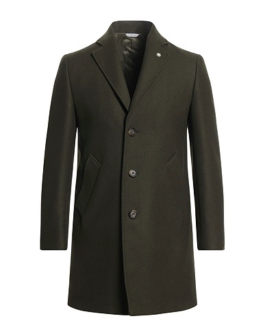 MANUEL RITZ Coat Military green 75% Virgin Wool, 25% Polyamide