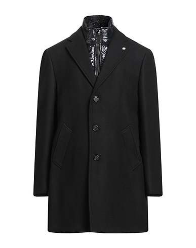 MANUEL RITZ Cappotto Nero 75% Lana Vergine, 25% Poliammide