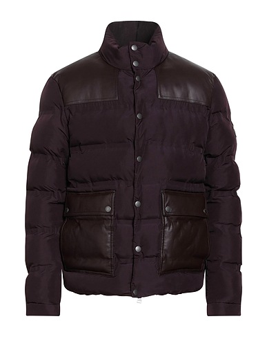 LARDINI Shell jacket Dark purple 100% Polyester, Shearling