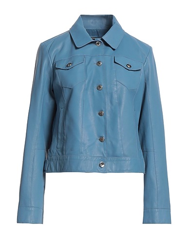 SWORD 6.6.44 Biker jacket Light blue 100% Leather