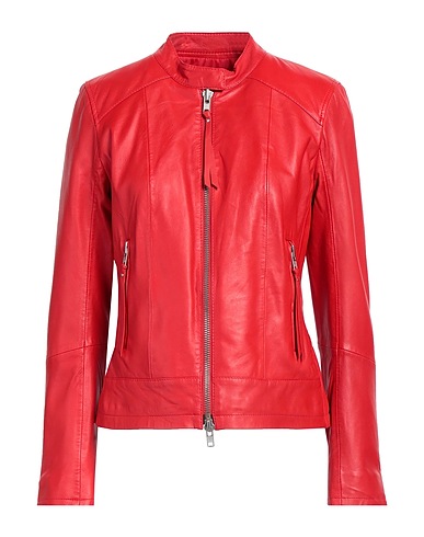 SWORD 6.6.44 Biker jacket Red 100% Leather
