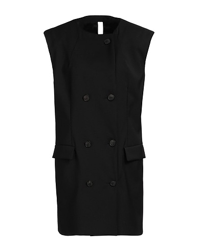 HEVÒ Double breasted pea coat Black 100% Virgin Wool