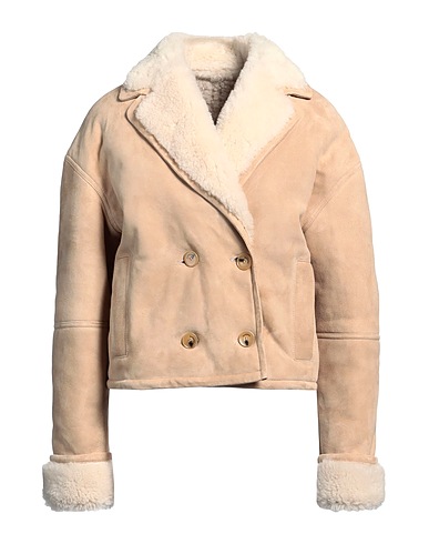 SANDRO Giubbotto Pelle Beige 100% Pelle di pecora