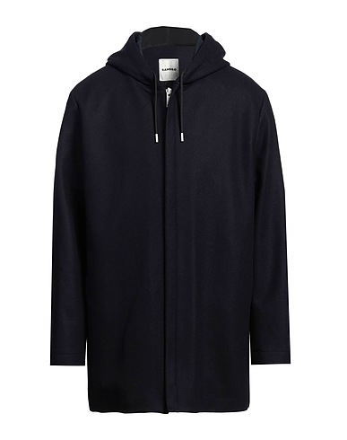 SANDRO Coat Midnight blue 74% Wool, 22% Polyamide, 4% Cashmere