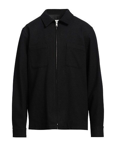SANDRO Jacket Black 59% Wool, 39% Polyester, 1% Polyamide, 1% Silk