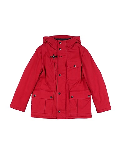 FAY Jacket Red 97% Cotton, 3% Elastane, Leather