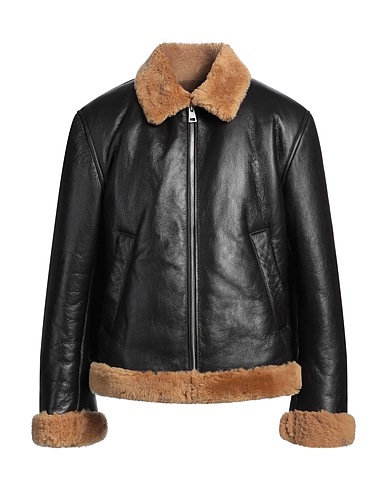 SANDRO Teddy Coat Dark brown 100% Shearling