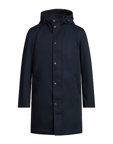 SANDRO Coat Navy blue 65% Polyester, 35% Cotton