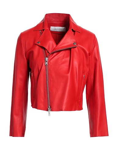 BULLY Biker jacket Tomato red 100% Leather