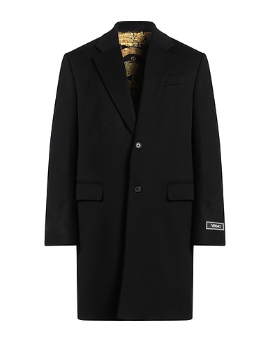 VERSACE Coat Black 100% Virgin Wool