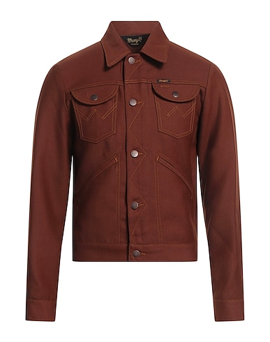 SANDRO x WRANGLER Jacket Brown 55% Polyester, 45% Virgin Wool