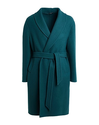 PINO LERARIO Coat Deep teal 75% Virgin Wool, 20% Polyamide, 5% Cashmere