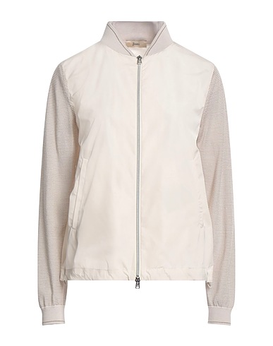 HERNO Jacket Ivory 100% Polyester, Virgin Wool, Viscose, Metallic fiber