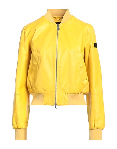 PEUTEREY Bomberjacke Gelb 100% Lammleder, Polyester, Elastan
