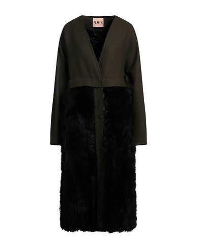 PLAN C Blouson peau lainée Vert militaire 60% Mouton, 30% Laine, 10% Polyamide