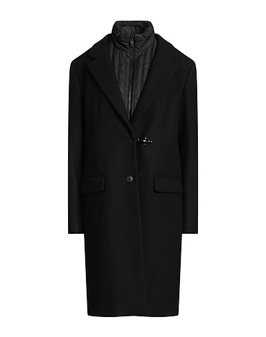 FAY Coat Black 80% Virgin Wool, 20% Polyamide