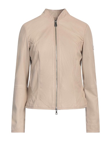 PEUTEREY Biker jacket Beige 100% Leather, Lambskin