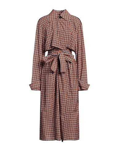 CEDRIC CHARLIER Full-length jacket Orange 51% Polyester, 49% Polyamide