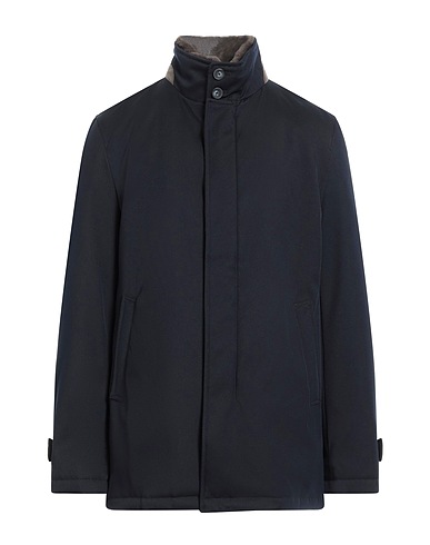 HERNO Coat Midnight blue 100% Virgin Wool, Polyester