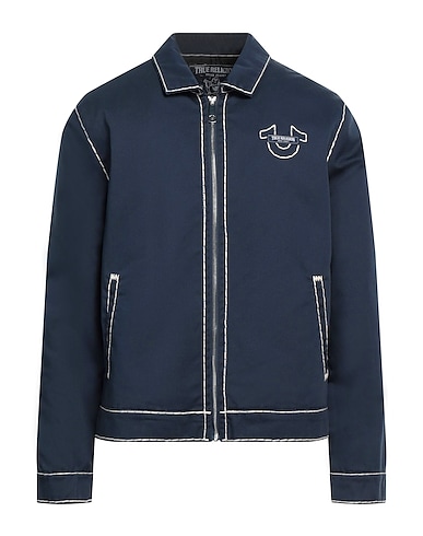 TRUE RELIGION Jacket Navy blue 65% Polyester, 35% Cotton